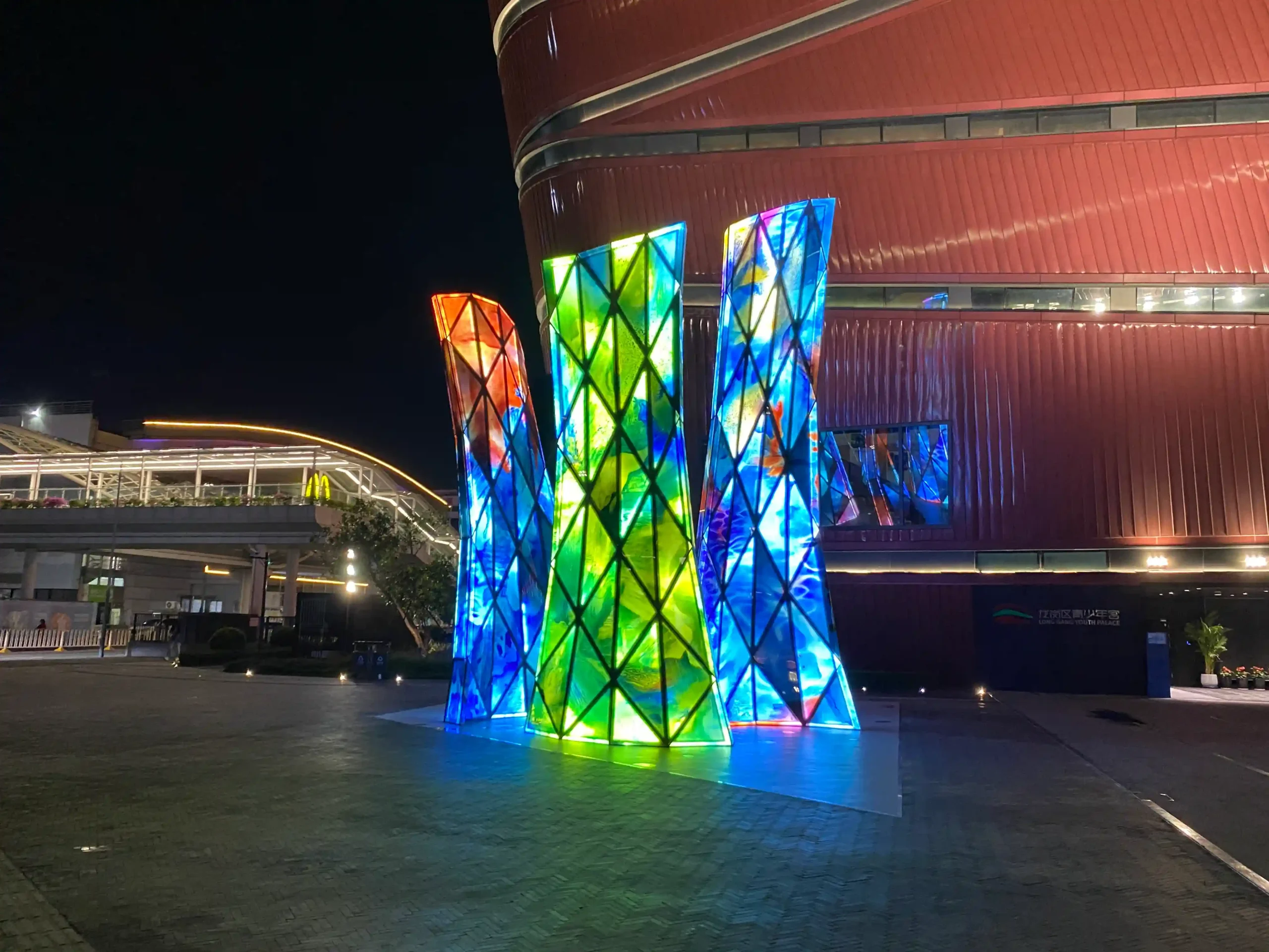 Music-Responsive Custom-Shaped Illuminated Panel Art Installation