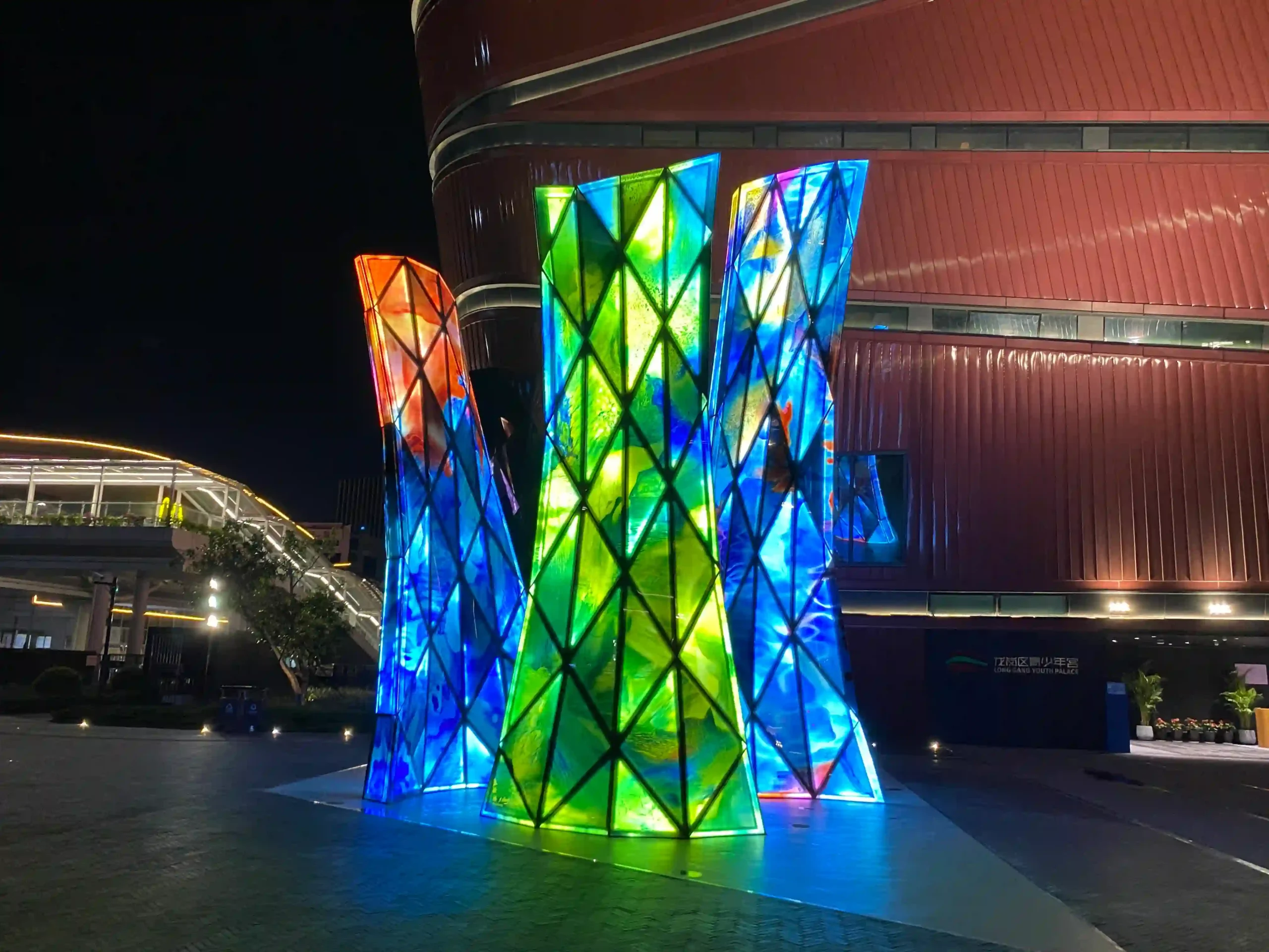 Music-Responsive Custom-Shaped Illuminated Panel Art Installation