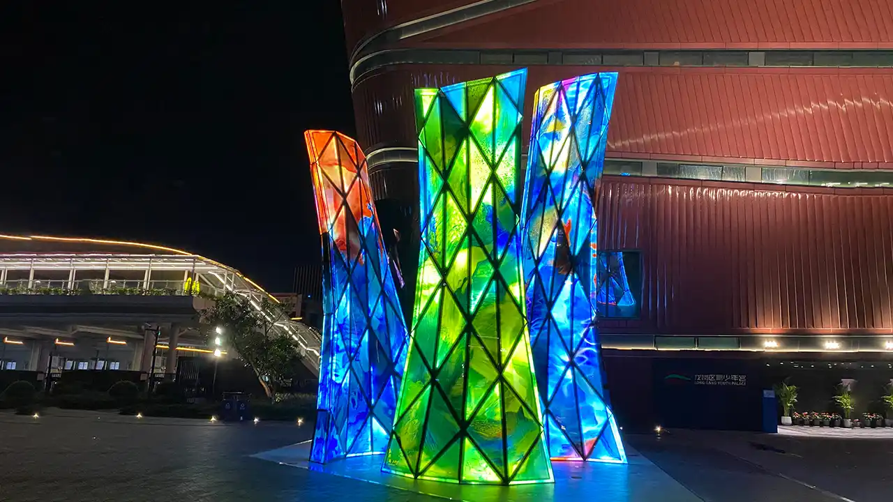 Music-Responsive Custom-Shaped Illuminated Panel Art Installation