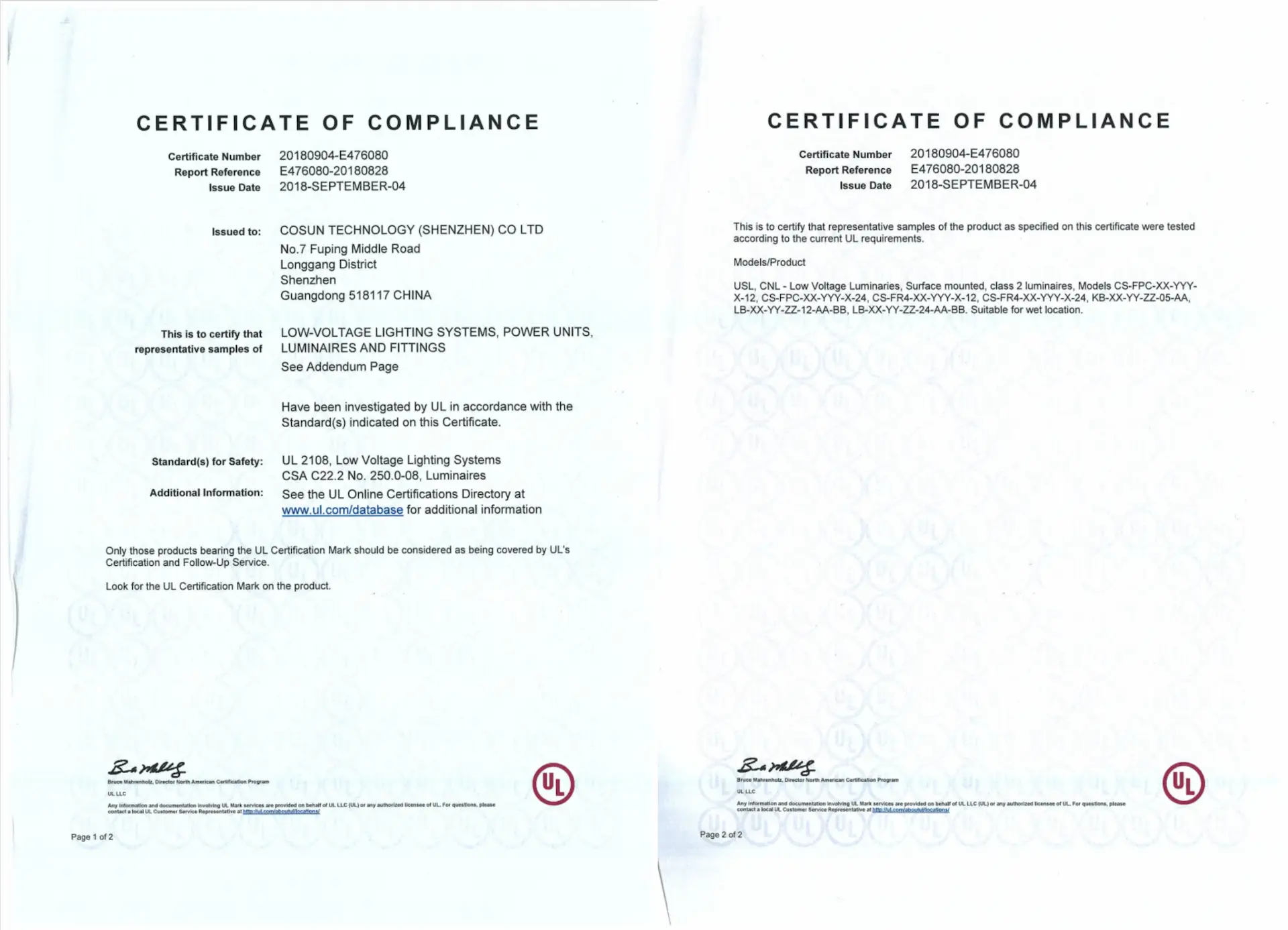 UL product certification