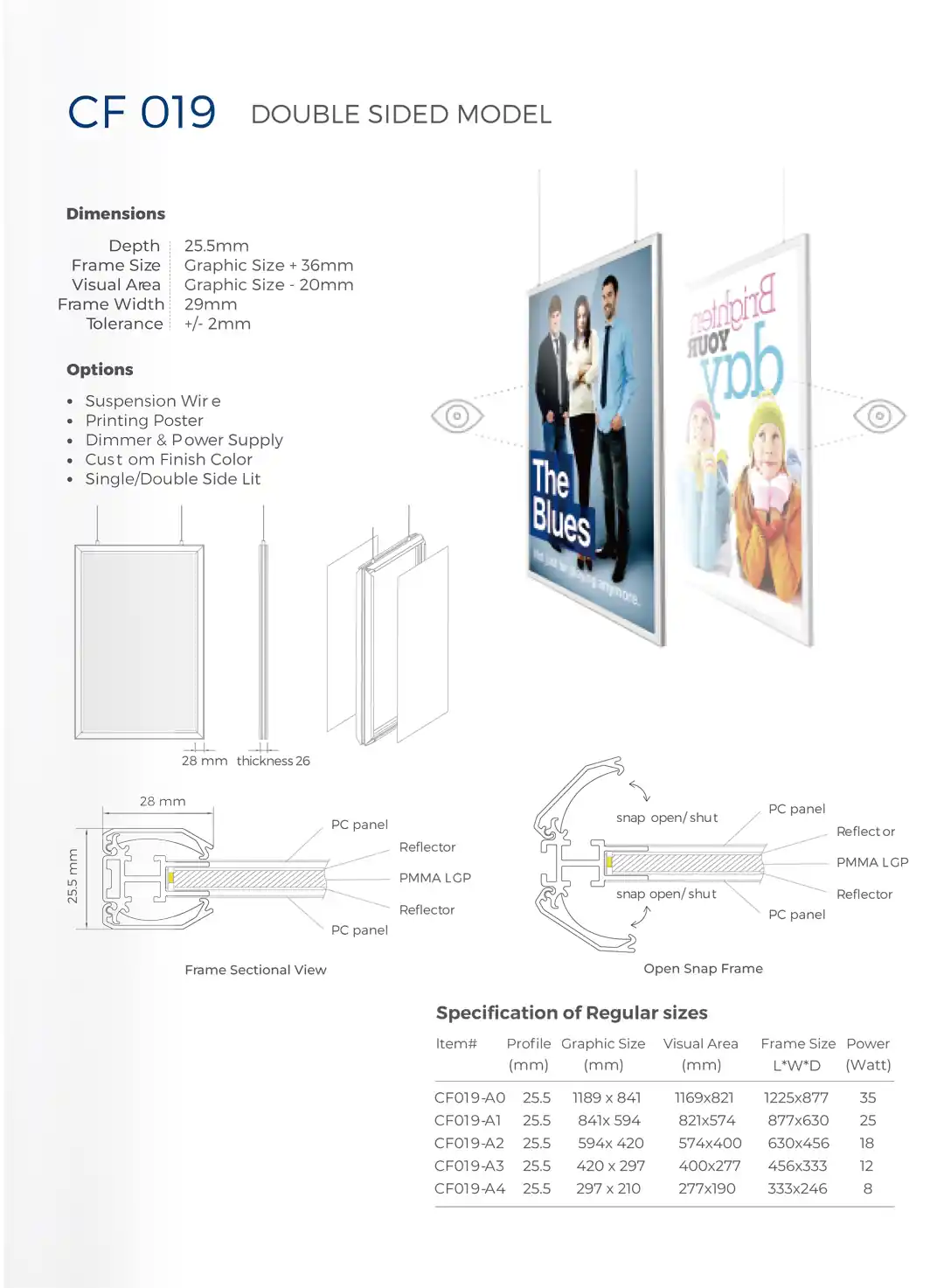 Double-Sided Snap Frame Lightbox introduce