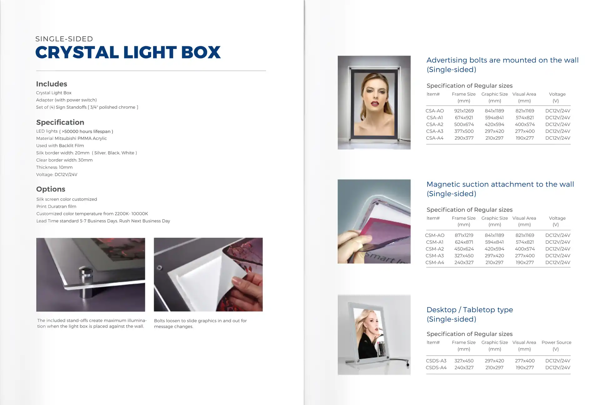 Single-Sided Crystal Lightbox introduce